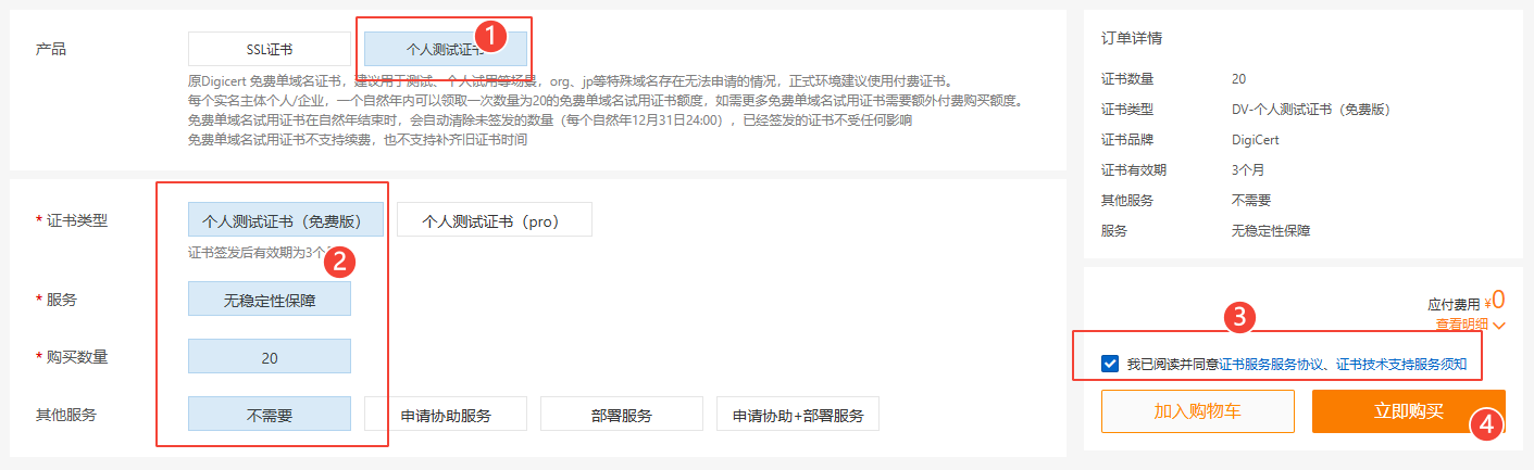 购买证书